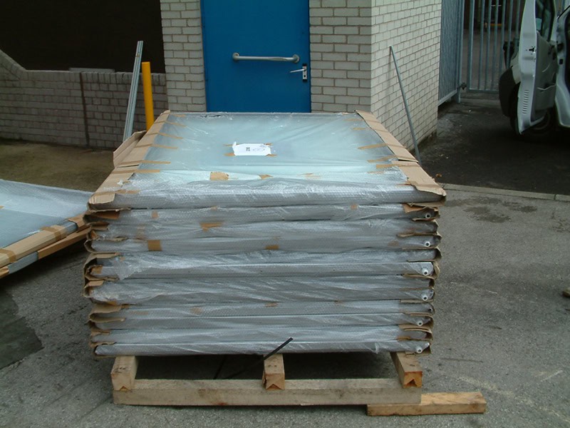 Electrical equipment packaging for construction site safety and transport.