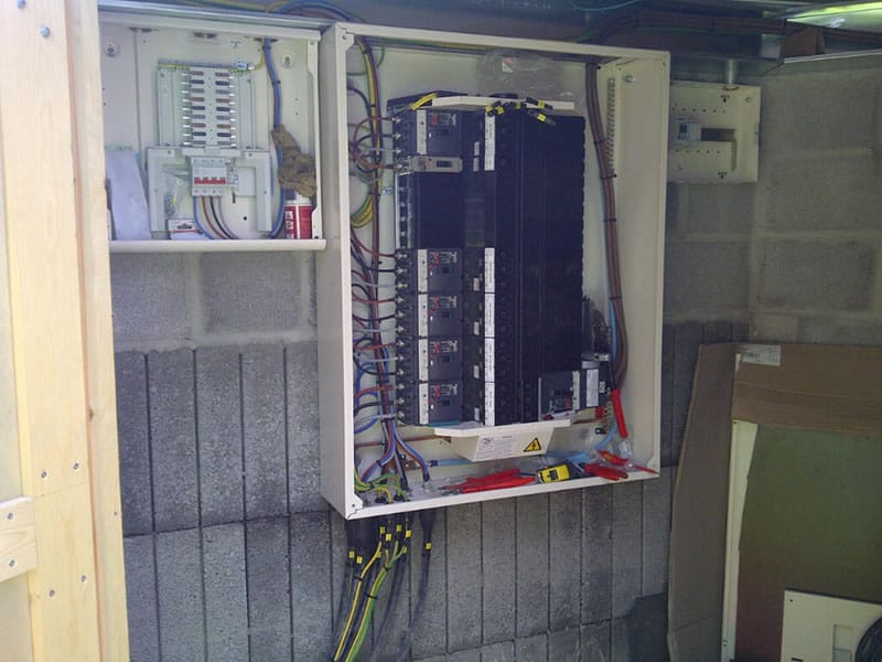 Electrical control panel for industrial operations at Callow Rock Quarry, Cheddar.