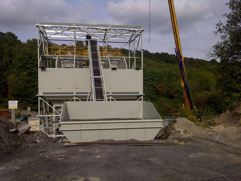 Heavy machinery at Callow Rock Quarry in Cheddar.