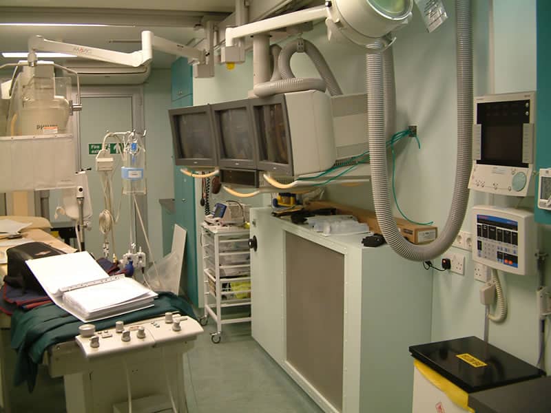 Electrical wiring and monitoring equipment in Sligo Hospital, Ireland.