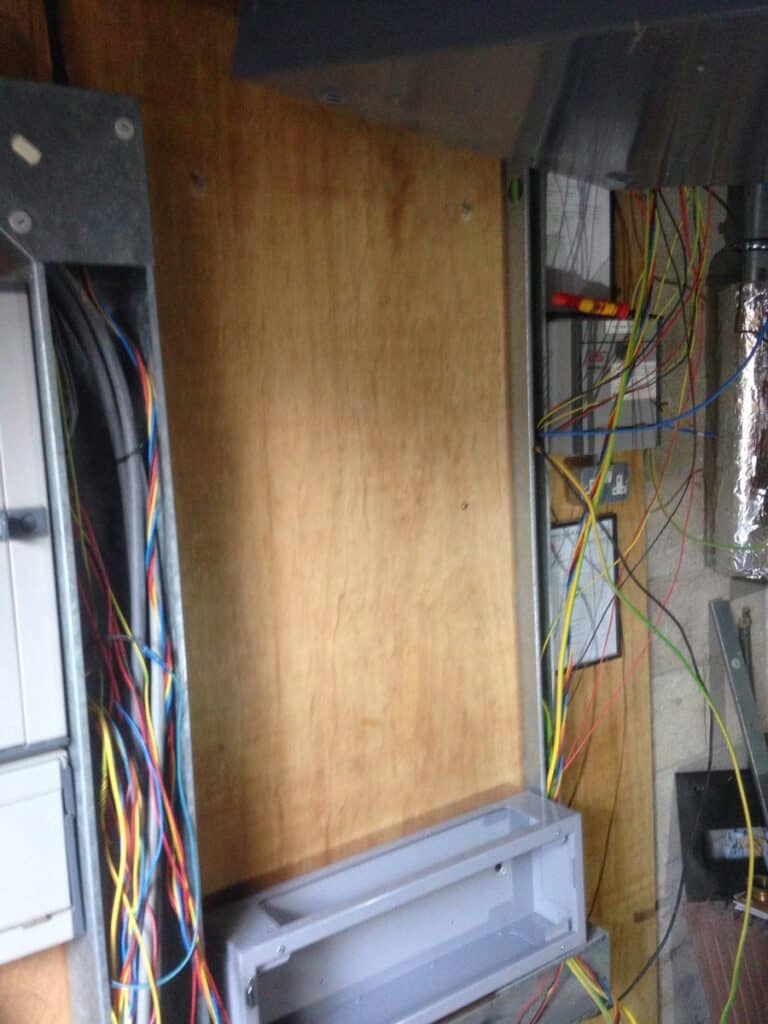 Replacement of obsolete mem sub main distribution panel for improved electrical safety and capacity.