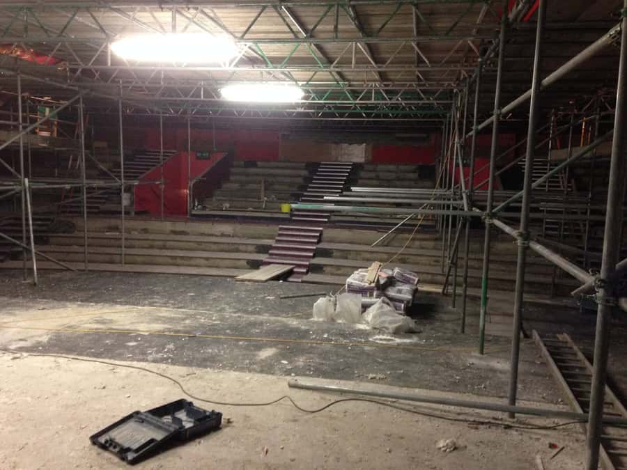 Temporary electrical supply setup for White Ladies Cinema Bristol project.