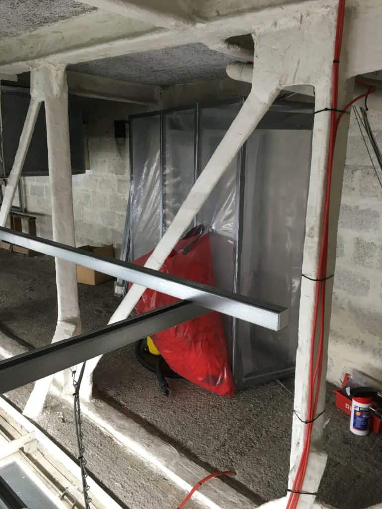 LED lighting installation in a commercial space for energy efficiency.
